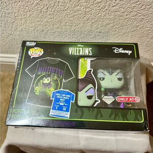 Funko Pop! Maleficent Diamond Editon Disney Villians Pop Tee Size Small New